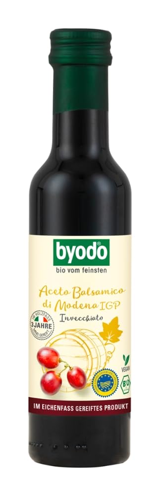 Byodo Antico Balsamic Aceto, Organic, Pack of 2 (2 x 250 ml Bottle) - Original Italian Balsamic Vinegar from Modena, Ideal for Salads & Marinades, Vegan
